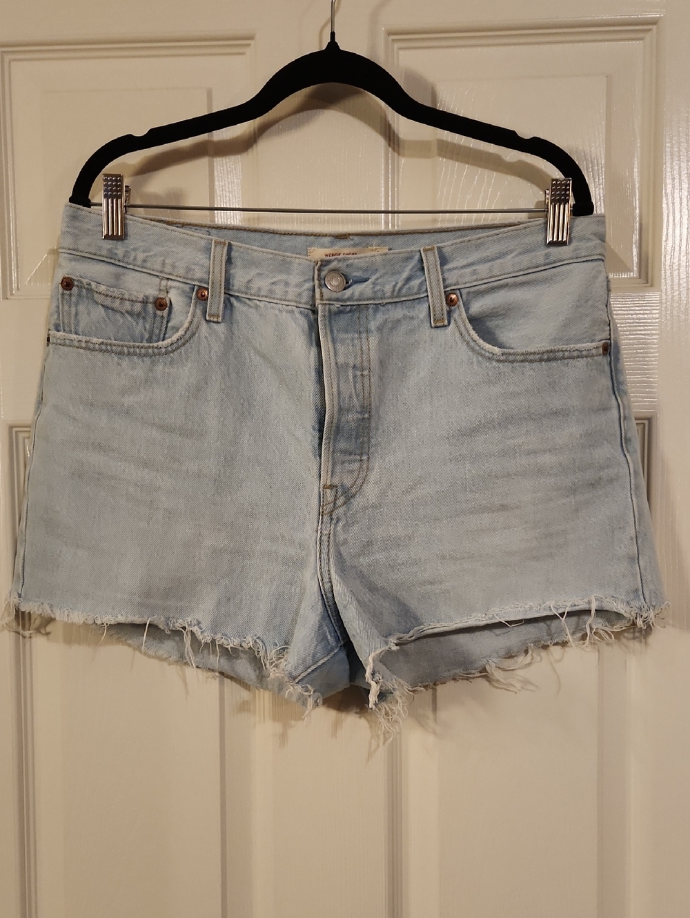Levi's Light Blue Distressed Cutoff Jean Shorts